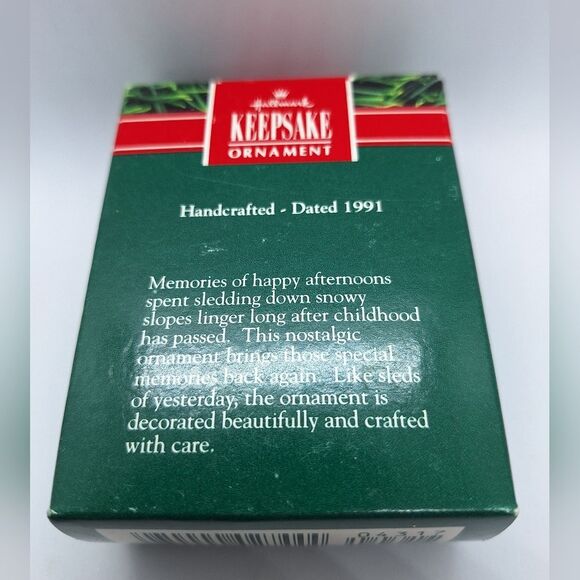 1991, OLD-FASHIONED SLED, HALLMARK KEEPSAKE ORNAMENT - Picture 3 of 9